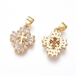 Pendentifs avec zircon cubiques à micro-pavés en laiton&nbsp;ZIRC-I032-10G