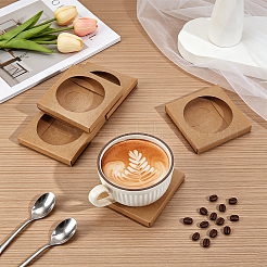 Caja de papel kraft plegable cuadrada con ventana redonda hueca&nbsp;CON-WH0089-237A-02