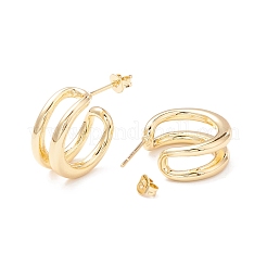 Orecchini a bottone a forma di c con filo metallico&nbsp;EJEW-A064-10G-RS
