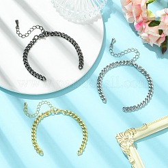3 Stück 3 Farben Messing Cuban Link Kette Armband machen&nbsp;FIND-CJ0004-99