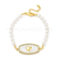 Messing-Armbänder mit Mikropflaster und klarem Zirkonia&nbsp;LS-BJEW-S158-04G