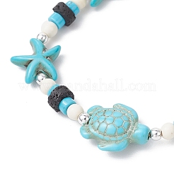 Braccialetti intrecciati con perline turchesi sintetiche per uomo e donna&nbsp;BJEW-JB11993-02