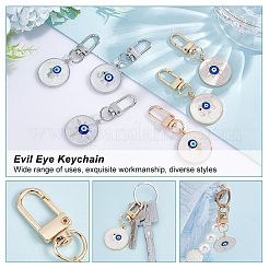 6 colgante de aleación de esmalte azul turco con forma de ojo malvado&nbsp;KEYC-AR0001-15