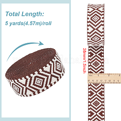 Ruban losange jacquard en polycoton de style ethnique&nbsp;OCOR-WH0078-167A