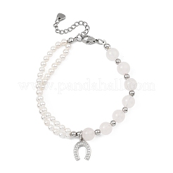 Messing Micro Pave klare Zirkonia Charm Armbänder&nbsp;BJEW-JB13748-02