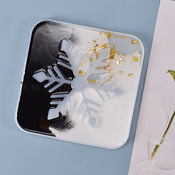 Moules en silicone de tapis de tasse de flocon de neige de Noël&nbsp;X-DIY-K017-13