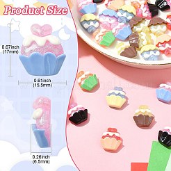 30 Stück 6 Farben Harz Cabochons&nbsp;CRES-CJ0001-72