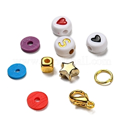 5323 pz piatto rotondo e stella e quadrato di argilla polimerica e acrilico e perline di plastica ccb&nbsp;DIY-SZ0004-63
