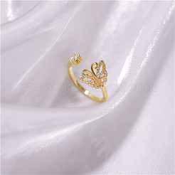 Verstellbare Messing-Micro pave Zirkonia Manschettenringe&nbsp;FS-WGDCDFA-01
