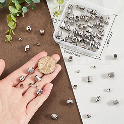 120 Stück 12 Stile 201 Edelstahl europäischen Perlen&nbsp;STAS-SP0001-82