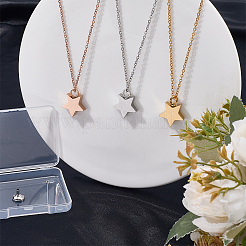 1 collana con catena a cavo con ciondolo a forma di stella in acciaio inossidabile per ceneri&nbsp;NJEW-CN0001-18P