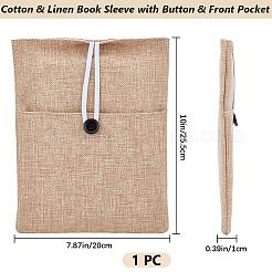 Custodia per libri in cotone e lino con bottone e tasca frontale&nbsp;ABAG-WH20005-14B-03