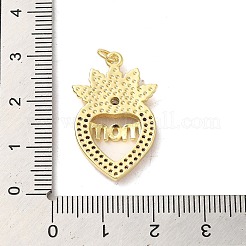 Pendentifs en laiton avec micro pavé de zircone cubique transparent pour la fête des mères&nbsp;FIND-Z041-20K