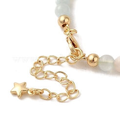 Braccialetti rotondi con perline di morganite naturale da 4 mm&nbsp;BJEW-P318-03G-06