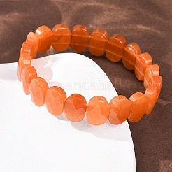 Bracelets extensibles en perles facettées d'aventurine rouge naturelle pour femmes&nbsp;BJEW-K251-07N