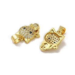 Porte micro ouvrent pendentifs zircone cubique en laiton de placage&nbsp;KK-H473-12G