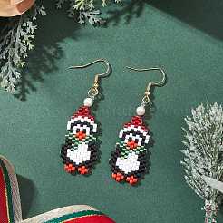 304 Edelstahl Pinguin Ohrhänger&nbsp;EJEW-MZ00616