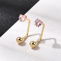 Boucles d'oreilles à tige en forme de cœur en acier inoxydable 304&nbsp;EJEW-F396-04A-G