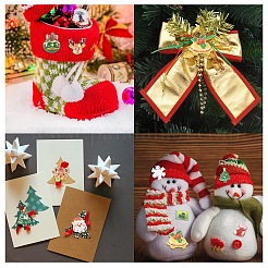 100 Stück Cabochons aus undurchsichtigem Harz mit Weihnachtsmotiv&nbsp;CRES-YW0002-56