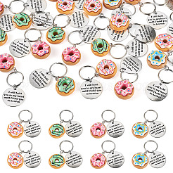 24 Stück undurchsichtiger Donut aus Harz und flacher&nbsp;KEYC-TAC00074