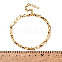Tobilleras de cadena de eslabones ovalados largos de acero inoxidable 304&nbsp;AJEW-A057-10G