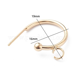 Boucles d'oreilles demi-créoles en acier inoxydable 304&nbsp;STAS-Z028-B01-G