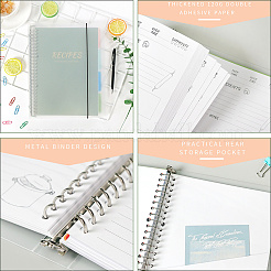 Libreta de recetas rectangular de plástico en blanco&nbsp;AJEW-WH20018-73C