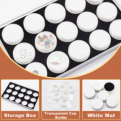 15 Stück runde Acryl-Aufbewahrungsbox-Sets mit losen Diamanten&nbsp;VBOX-WH0005-07