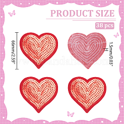 Herz-PVC-Glitzer-Patches zum Aufbügeln/Aufnähen&nbsp;DIY-WH0060-56