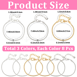24 pièce de fabrication de bracelets en laiton de style européen&nbsp;MAK-PA0001-01