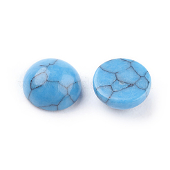 Synthetische blaue Türkiscabochons&nbsp;G-F528-31-6mm