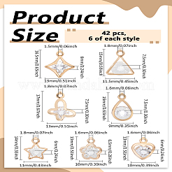 42 Stück 7 Stile Glas-Strass-Anhänger&nbsp;FIND-LP0006-43