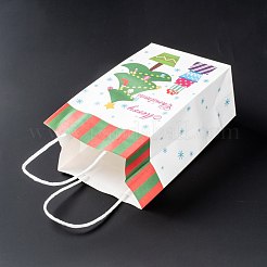Bolsas de regalo de papel kraft con tema navideño&nbsp;CARB-L009-A10