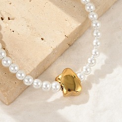 Braccialetti di perle di plastica imitazione per le donne&nbsp;BJEW-M056-12G