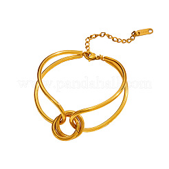 Pulseras de eslabones de doble anillo de acero inoxidable 304 para mujer&nbsp;WGD91E7-01