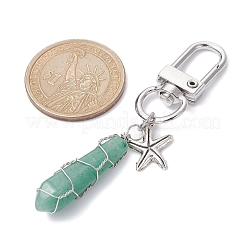 Pendentif en pierre précieuse naturelle enveloppé de fil&nbsp;HJEW-JM01391-S