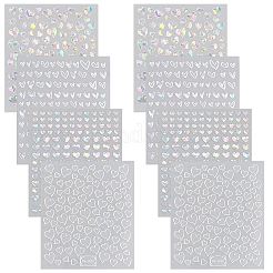 8 Blatt 4 Stile Laser Herz Muster Nail Art Sticker&nbsp;DIY-CY0001-90