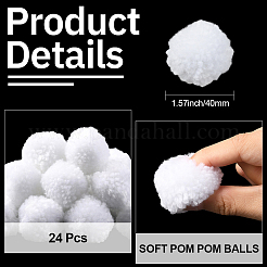 24 boule de pompon en laine douce&nbsp;DIY-SC0031-31C-03