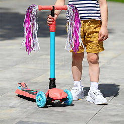 Ruban à pompons en plastique pour enfants&nbsp;AJEW-CN0006-63B