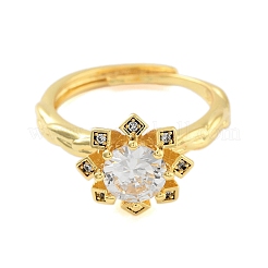 Klare verstellbare Ringe mit Zirkonia&nbsp;RJEW-L120-018G-10