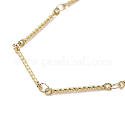 Bracciale a catena con maglie a barra intrecciata in acciaio inossidabile 304 placcato ionico (ip)&nbsp;BJEW-K226-04G