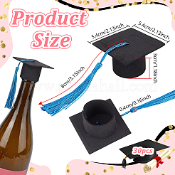 Décorations de gâteau en forme de chapeau de doctorat Eva&nbsp;DIY-WH0816-571A