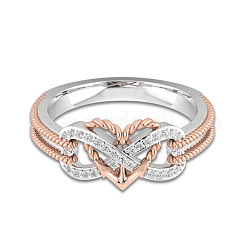 Herz- und Unendlichkeitslegierung mit Kristall-Strass-Fingerringen für Frauen&nbsp;FS-WG07318-11