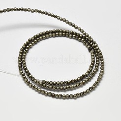 Naturali pirite perle tonde fili&nbsp;G-F197-10-2mm