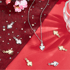 8 pièces 2 couleurs placage en laiton micro pave pendentifs en zircone cubique&nbsp;KK-BBC0012-95