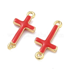 Ciondoli con connettori a croce in ottone smaltato e religioso&nbsp;KK-D229-07G-02
