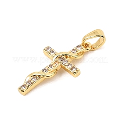 Pendenti in zirconi cubici trasparenti in micro pavè di ottone&nbsp;CU-CBA2A11-02G