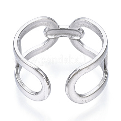 Anello polsino ovale aperto in acciaio inossidabile 304 anti-ossidazione&nbsp;RJEW-N040-14