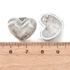 Orecchini a bottone in ottone con cuore intrecciato&nbsp;EJEW-D351-05P