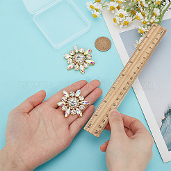 2 Stück Blumen-Strass-Ornament-Zubehör&nbsp;DIY-FG0006-42G-01
